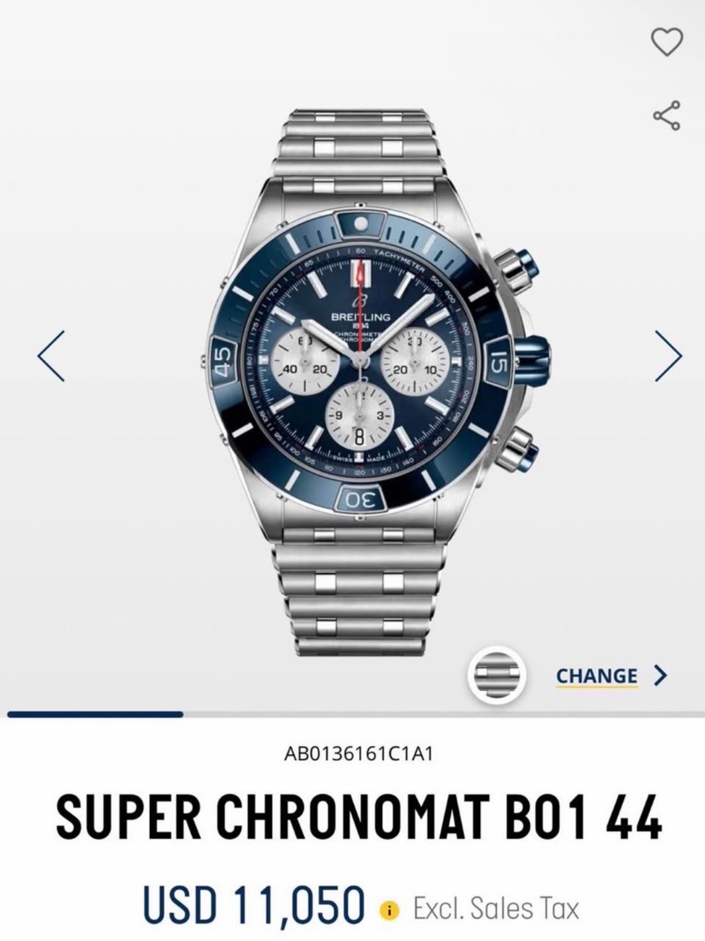 Breitling AB0136161C1A1 Chronomat B01 42 Blue
Dial